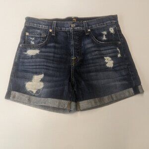 7 For All Mankind Size 25 Distressed Denim Shorts